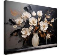 Feeby Impression sur toile - Bouquet de fleurs dans un vase Boho - decoration chambre - 100x70 cm - decoration murale - decoration maison - Moderne - ART - poster mural