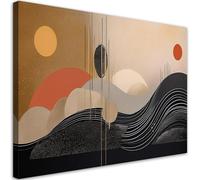 Feeby - Impression sur Toile - Chambre Salon - Cercles Lignes Abstraction géométrique - 45x30 1partie - Tableau Mural Intissé - Peintures sur Toile pour la Maison - Modern canvas Pictures