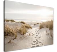 Feeby - Impression sur Toile - Chambre Salon - Plantes marines de plage dunes nature - 115x70 1partie - Tableau Mural Intissé - Peintures sur Toile pour la Maison - Modern canvas Pictures