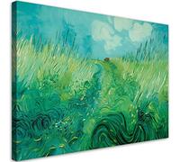 Feeby Impression sur toile Champs de blé vert 45x30 cm 1 pièce Tableaux Tableau Déco Mural Image Photo Murale Artistique Photographie Design Salon Bureau Couloir Hôtel Spa vert