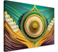 Feeby - Impression sur Toile - Déco Murale Pour le Salon et la Chambre - Mandala Orientalisme arabe - 100x70 1partie - Tableau Mural - Peintures sur Toile - Modern Canvas - Wall Art