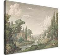 Feeby - Impression sur Toile - Déco Murale Pour le Salon et la Chambre - Paysage ancien Architecture rétro - 45x30 1partie - Tableau Mural - Peintures sur Toile - Modern Canvas - Wall Art