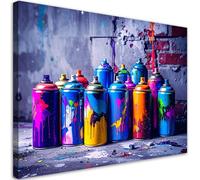 Feeby - Impression sur Toile - Déco Murale Pour le Salon et la Chambre - Peinture en spray Graffiti - 45x30 1partie - Tableau Mural - Peintures sur Toile - Modern Canvas - Wall Art
