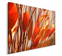 Feeby Impression sur Toile Feuilles 60x40 cm 1 pièces Tableaux Tableau Mural Image Moderne Décoration Murale Artistique Photographie Cuisine Salon Chambre à coucher Imprimée Nature Orange