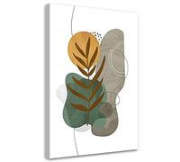 Feeby Impression sur toile Feuilles Boho Taches 80x120 cm 1 pièce Tableaux Tableau Déco Mural Image Décoration Murale Artistique Photographie Design Salon Bureau Couloir Hôtel Spa Palmier vert