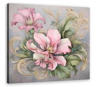 Feeby Impression sur toile - Fleur Shabby Chic - decoration chambre - 30x30 cm - tableau decoration murale - decoration maison - Tableau Moderne - ART - poster mural