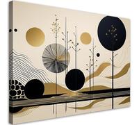 Feeby Impression sur toile - Formes et lignes abstraites - decoration chambre - 90x60 cm - decoration murale - decoration maison - Moderne - ART - poster mural