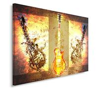 Feeby Impression sur toile Guitares Instruments 70x50 cm 1 pièce Tableaux Tableau Mural Image Moderne Décoration Murale Artistique Photographie Cuisine Salon Chambre à coucher Musique Moderne Marron