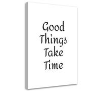 Feeby Impression sur toile Image Avec Dicton 30x45 cm 1 pièce Tableaux Tableau Déco Mural Image Photo Murale Artistique Photographie Design Salon Bureau Couloir Hôtel Spa Good Things noir et blanc
