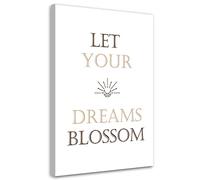 Feeby Impression sur toile Image Avec Dicton 30x45 cm 1 pièce Tableaux Tableau Déco Mural Image Photo Murale Artistique Photographie Design Salon Bureau Couloir Hôtel Spa Dreams Blossom beige