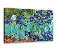 Feeby Impression sur Toile Intissé Irises Reproduction Vincent Van Gogh 90x60 cm Image décoration Murale Design Chambre d'enfant Plantes Nature Fleurs bleu