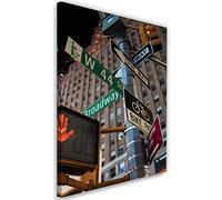 Feeby Impression sur Toile Intissee Big Apple New York USA NYC 40x60 cm Tableau Moderne Tableau Photo Chambre à Coucher Amérique Panneaux de signalisation Manhattan multicolore