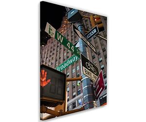 Feeby Impression sur Toile Intissee Big Apple New York USA NYC 40x60 cm Tableau Moderne Tableau Photo Chambre à Coucher Amérique Panneaux de signalisation Manhattan multicolore
