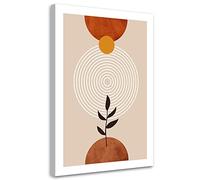 Feeby Impression sur Toile Intissee Boho Abstrait Feuilles 20x30 cm 1 pièces Tableaux Image Déco Murale Artistique Photographie Design Salon Bureau Couloir Hôtel Spa Plante Formes géométriques beige