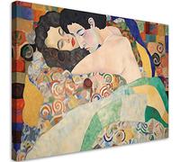 Feeby Impression sur Toile Intissee Couple de personnes Gustav Klimt 45x30 cm 1 pièces Tableaux Image Déco Murale Artistique Photographie Design Salon Bureau Couloir Hôtel Spa Amour Art Nouveau vert