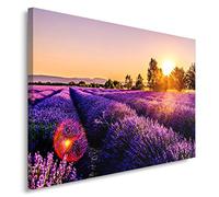 Feeby Impression sur Toile Lavande 120x80 cm 1 pièce Tableau Mural Image Photo Moderne Décoration Murale Artistique Photographie Design Chambre Salon Prairie Nature Violet