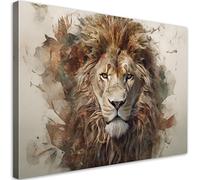 Feeby Impression sur toile Lion Nature Lion Abstrait 90x60 cm 1 pièce Tableaux Tableau Déco Mural Image Photo Murale Artistique Photographie Design Salon Bureau Couloir Hôtel Spa Afrique Animal beige