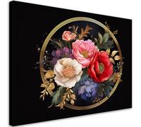 Feeby Impression sur toile - Natura Leaves Fleurs Glamour - decoration chambre - 115x70 cm - tableau decoration murale - decoration maison - Tableau Moderne - ART - poster mural