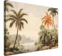 Feeby Impression sur toile Nature Botanique 90x60 cm 1 pièce Tableaux Tableau Déco Mural Image Photo Murale Artistique Photographie Design Salon Bureau Couloir Hôtel Spa Jungle Palmiers vert