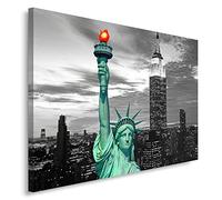 Feeby Impression Sur Toile New York Statue De La Liberté 100x70 cm Tableaux Tableau Mural Image Moderne Photo Décoration Murale Artistique Photographie Design Chambre Salon Cuisine Noir Et Blanc