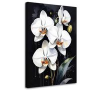 Feeby, Impression sur Toile, Orchidées blanches fleurs, 70x115