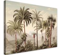 Feeby Impression sur toile Palmiers Jungle 60x40 cm 1 pièce Tableaux Tableau Déco Mural Image Décoration Murale Artistique Photographie Design Salon Bureau Couloir Hôtel Spa Botanique Ai vert