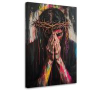 Feeby - Impression sur Toile - Tableau Decoration Murale - Jésus avec une couronne d'épines - 30x45 1partie - Salon Peinture Tableaux - Moderne Reproductions Tableaux - Décoration Chambre