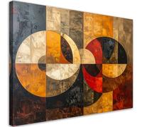 Feeby - Impression sur Toile - Tableaux Decoratifs Muraux - Abstraction géométrique dans des tons terre - 45x30 1partie - Décoration pour le Salon et la Chambre - Tableau toile Intissé pour le mur