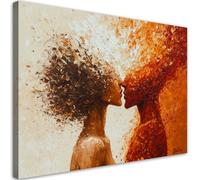 Feeby - Impression sur Toile - Tableaux Decoratifs Muraux - Couple d'amoureux nus Abstrait Baiser - 90x60 1partie - Décoration pour le Salon et la Chambre - Tableau toile Intissé pour le mur