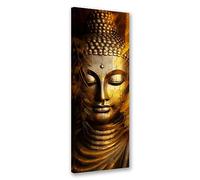 Feeby Impression sur toile Yoga Bouddhisme 30x90 cm 1 pièce Tableaux Tableau Déco Mural Image Photo Murale Artistique Photographie Design Salon Bureau Couloir Hôtel Spa Bouddha Orient Zen or