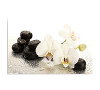 Feeby Impression Sur Toile Zen Orchidée XXL 120x80 cm Tableaux Tableau Mural Image Moderne Photo Décoration Murale Artistique Photographie Design Chambre Salon Cuisine Blanc Noir