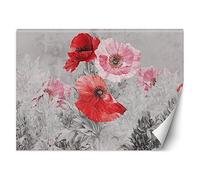 Feeby Papier Peint Intisse Abstrait Plantes Nature 400x280 cm rouge Déco Murale Trompe L' Oeil Tapisserie Moderne Salon Chambrea' Coucherr Salle De Bain Cuisine Prairie Coquelicots Fleurs