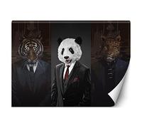 Feeby Papier Peint Intissé Animaux Costumes Tigre 100x70 cm noir XXL Moderne Décoration Murale Tableaux Muraux Tapisserie Salon Chambre à coucher abstrait Panda