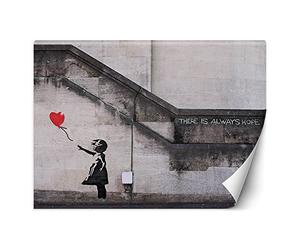 Feeby Papier Peint Intisse Banksy Street Art 300x210 cm gris Moderne Panoramique XXL Photo Mural Muraux Chambre Bureau Salle La Petite Fille Au Ballon