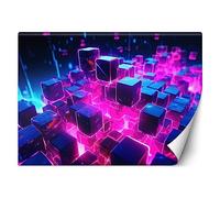 Feeby Papier Peint Intissé Effet 3D Enfants Garçon 350x245 cm violet XXL Moderne Décoration Murale Tableaux Muraux Tapisserie Salon Chambre à coucher Néon Jeux