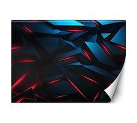 Feeby Papier Peint Intissé Formes Géométriques 100x70 cm rouge XXL Moderne Décoration Murale Tableaux Muraux Tapisserie Salon Chambre à coucher Joueur Garçon Enfants