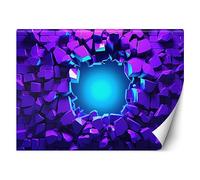 Feeby Papier Peint Intissé Néon Gamer Gaming 100x70 cm violet XXL Moderne Décoration Murale Tableaux Muraux Tapisserie Salon Chambre à coucher Adolescent Effet 3D