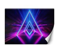 Feeby Papier Peint Intissé Néon Gamer Gaming 300x210 cm violet XXL Moderne Décoration Murale Tableaux Muraux Tapisserie Salon Chambre à coucher Adolescent Effet 3D