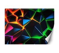 Feeby Papier Peint Intissé Néon Gamer Gaming 350x245 cm multicolore XXL Moderne Décoration Murale Tableaux Muraux Tapisserie Salon Chambre à coucher Adolescent Effet 3D