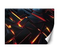 Feeby Papier Peint Intissé Néon Gamer Gaming 350x245 cm noir XXL Moderne Décoration Murale Tableaux Muraux Tapisserie Salon Chambre à coucher Adolescent Effet 3D