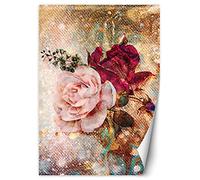 Feeby Papier Peint Intisse Plantes Fleurs Roses 150x210 cm rose Décoration Murale Tableaux Poster Muraux Chambre Enfant Salon Salle Cuisine Coucherr Abstrait Nature