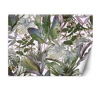 Feeby Papier Peint Intisse Tropical Feuillage Fleurs 300x210 cm vert Moderne Panoramique XXL Photo Mural Muraux Chambre Bureau Salle Plantes Exotiques Monstera