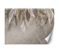 Feeby Papier Peint Papier Peint Ombre Nuages Brouillard 368x254 cm Gris Tissu intissé Peintures Murales Décoratives Chambre Bureau Salon Texture Feuillage Tropical