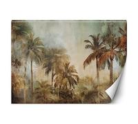 Feeby Papier peint Vinyle Nature Botanique 250x175 cm XXL Moderne Décoration Murale Muraux Tapisserie Salon Chambre à coucher Bureau Couloir Hôtel Spa Design Jungle Palmiers vert