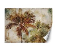 Feeby Papier peint Vinyle Nature Botanique 250x175 cm XXL Moderne Décoration Murale Muraux Tapisserie Salon Chambre à coucher Bureau Couloir Hôtel Spa Design Jungle Palmiers vert