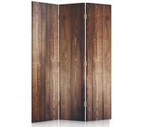 Feeby Paravent Planche 3 Panneaux 110x150 cm Une Seule Côté Cloison de séparation Écran Pliant Paravent Interieur Décoratif Mur Espagnol Impression sur Toile Chambre d'enfant Salon Bureau Bois Brun