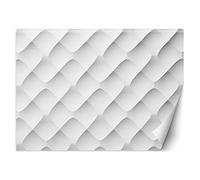Feeby Photo Murale Intisse Graphique Motif Géométrique 350x245 cm blanc Déco Murale Tableaux Muraux À La Maison Chambre à Coucher, Salon, Chambre D'amis Abstrait Illusion 3D