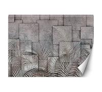 Feeby Photo Murale Intisse Texture Feuilles Exotiques 200x140 cm gris Colle Inclus Salon Chambre A Enfant Coucherr Bureau Salle Cuisine Motif Géométrique Botanique