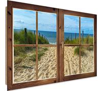 Feeby Tableau 3D Illusion Déco Imprimé Moderne Plage Mer Nature Mer Du Nord Mer Baltique multicolore 60x40 cm