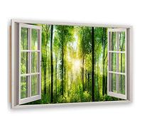 Feeby Tableau 3D Illusion D'Optique Déco Imprimé Moderne forêt Vert 60x40 cm